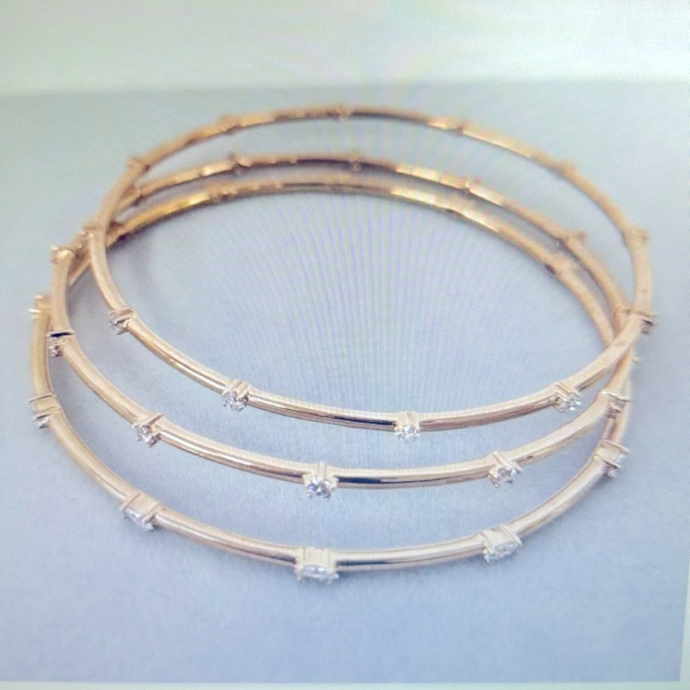 Atelier Swarovski Rose Gold 3-Row Bracelet Set, size Medium, with original box